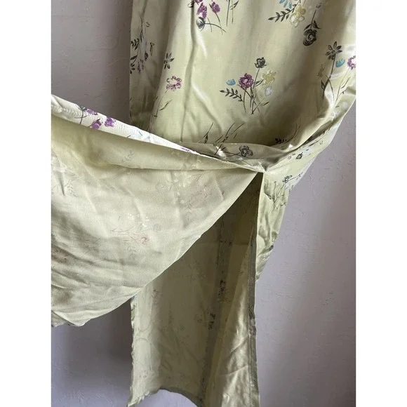 Vintage Y2K 90s Saifan Canada Maxi Dress Green Fairy Grunge Mandarin Floral  S - www.seshaasschool.com